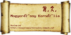 Mogyoróssy Kornélia névjegykártya